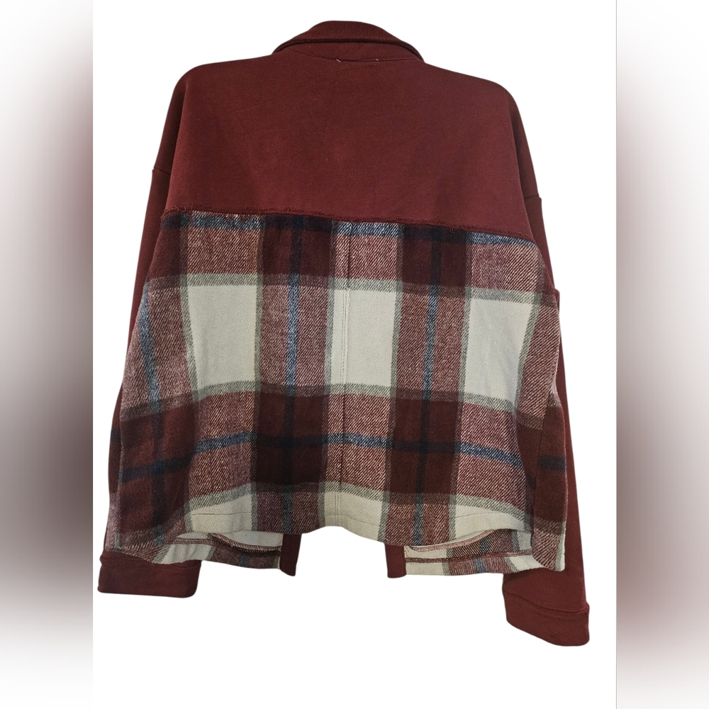 Plaid Button-Up Shacket - Picture 2 of 4